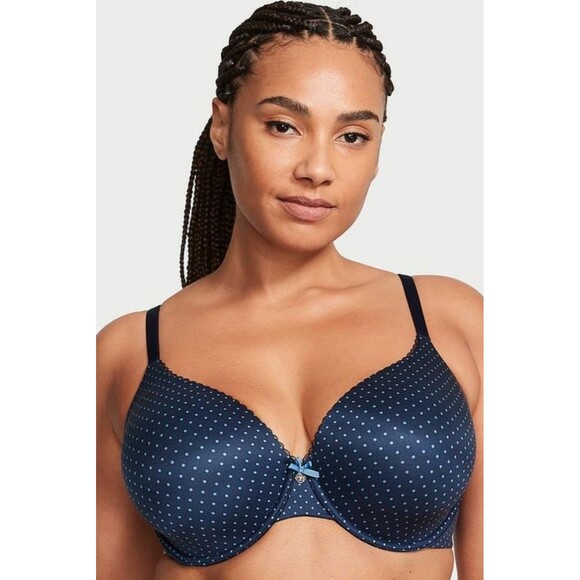 Victoria’s Secret Body By Victoria Noir Navy Dot bra” – 36B – EUC - Picture 1 of 3